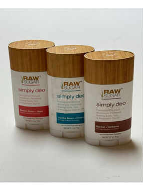 Raw Sugar Simply Deo Deodorant Set of 3 Different Scents New